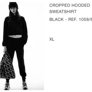 Zara Soft Cropped Hooded Sweatshirt